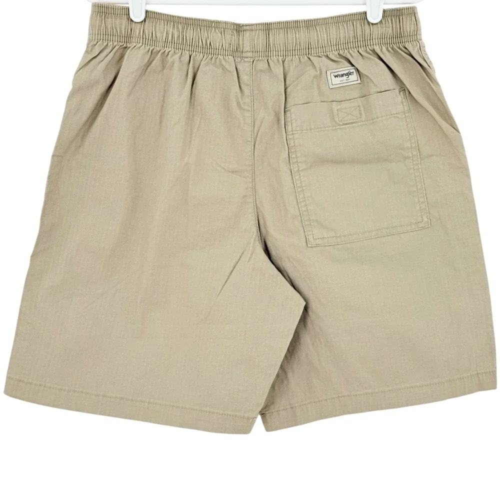 Wrangler Mens Stretch Elastic Drawstring Relaxed Tan Shorts Sz Small (29-31) NWT